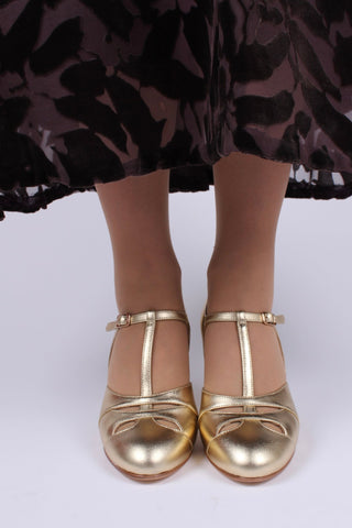Early 1930s Art Deco evening sandals - Gold - Helen - memery
