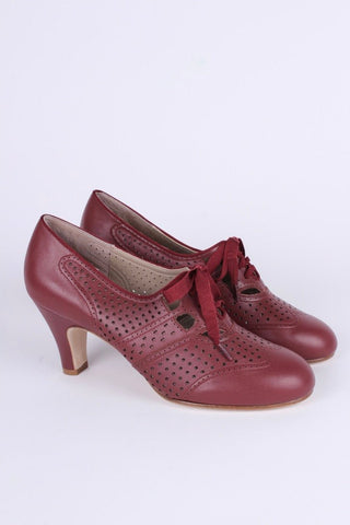 Early 1930s oxford high heels - Brown - Red - Marie - memery