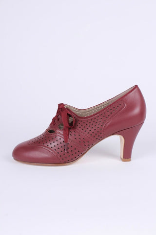 Early 1930s oxford high heels - Brown - Red - Marie - memery