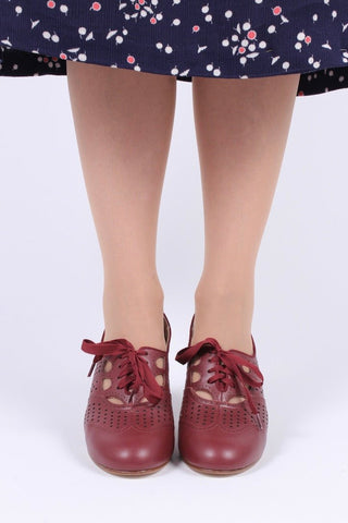 Early 1930s oxford high heels - Brown - Red - Marie - memery