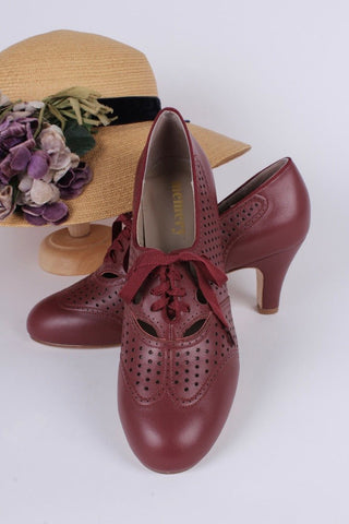 Early 1930s oxford high heels - Brown - Red - Marie - memery