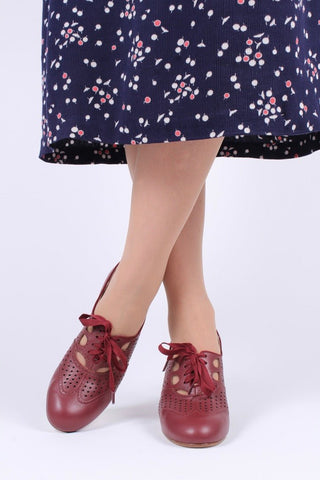 Early 1930s oxford high heels - Brown - Red - Marie - memery