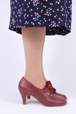 Early 1930s oxford high heels - Brown - Red - Marie - memery