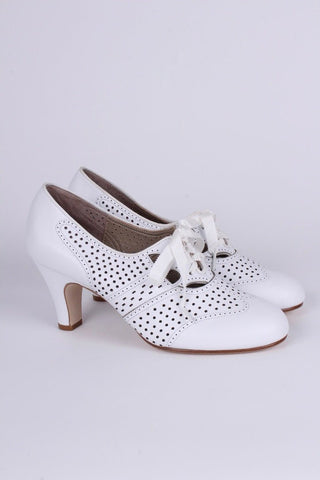 Early 1930s oxford high heels - White - Marie - memery
