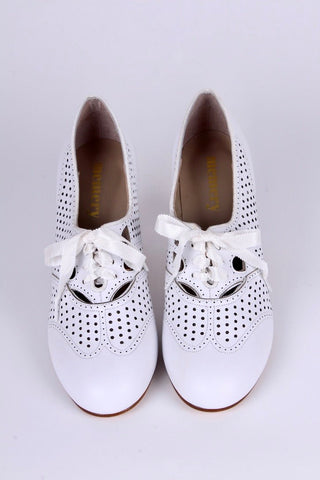 Early 1930s oxford high heels - White - Marie - memery