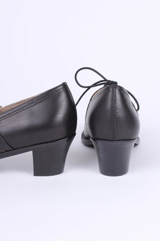 Early 1940s everyday lace - up shoes - Black - Emily - memery