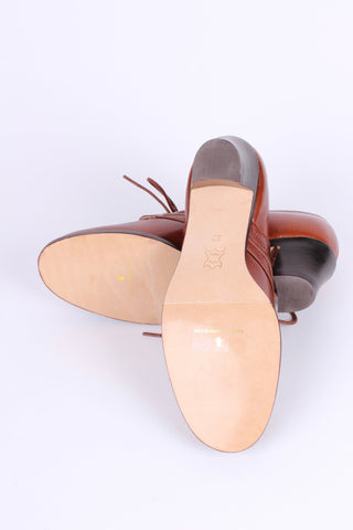 Early 1940s everyday lace - up shoes - Cognac brown - Emily - memery