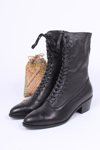 Edwardian everyday walking boot, 1910 - Black - Alice - memery