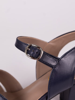 1940s - everyday sandal - Navy - Flora