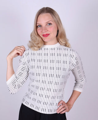 Sophisticated 1950s vintage style pullover with pattern - Molly - memery