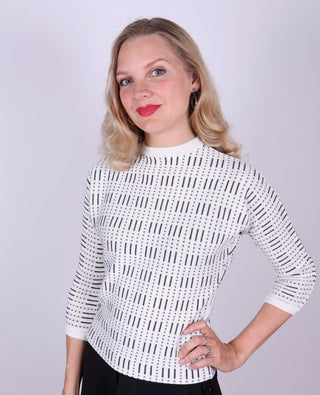 Sophisticated 1950s vintage style pullover with pattern - Molly - memery