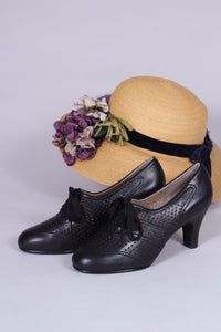 1930s everyday oxford high heel shoes, black, Marie
