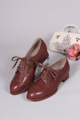 1940s Derby shoes - Brown - Eleanor - memery