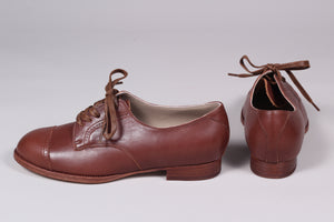 Everyday flat Oxford shoes - 40s - Brown - Eleanor