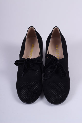 VEGAN shoes - 40s vintage style pumps  with shoe lace - Black - Esther