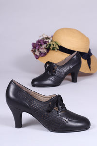 1930s everyday oxford high heel shoes, black, Marie