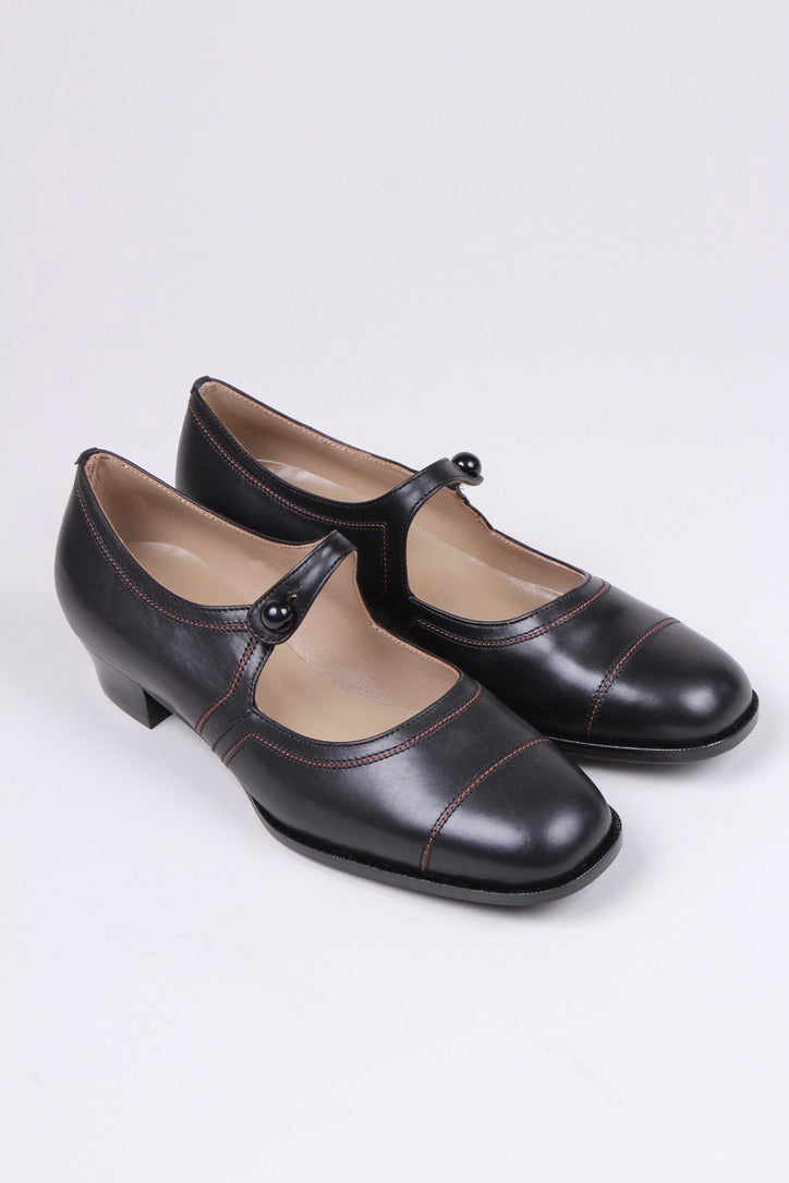 1920s Mary Jane everyday shoe - Black - Ruby