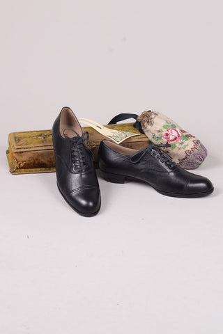 Edwardian style Oxford shoe, 1900 - 1920 - black - Florence - memery