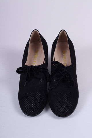 VEGAN shoes - 40s vintage style pumps with shoe lace - Black - Esther - memery