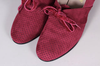 VEGAN shoes - 40s vintage style pumps with shoe lace - Burgundy Red - Esther - memery